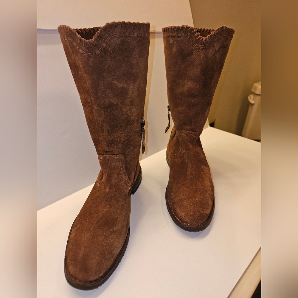 Trask Brown Suede Mid-Calf Boots